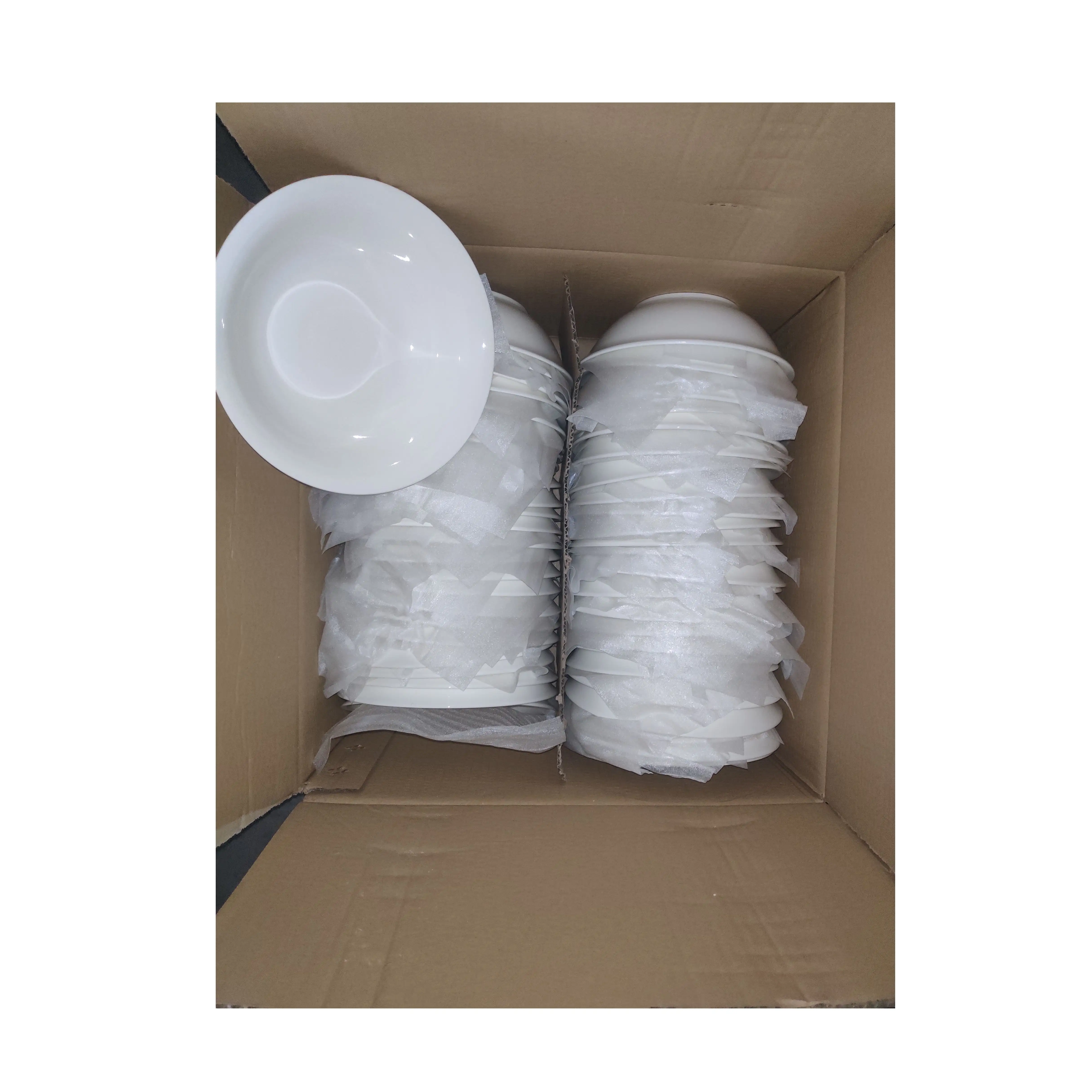 Pemasok Produsen Grosir Mangkuk Salad Porselen Keramik Putih 5 6 7 8 9 10 Inci
