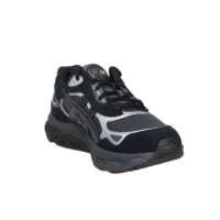 Chaussures de basketball pour hommes, tige en mesh noir, lacets, talon de 3,5 cm, toutes saisons, semelle extérieure en caoutchouc, semelle intermédiaire en EVA