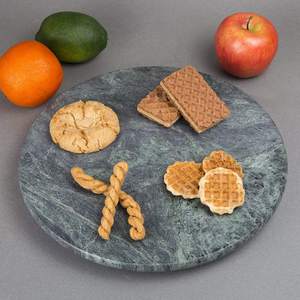 Natural Green Marble and Wood <strong>Stitching</strong> Breakfast Big Luxury Dinner <strong>Plates</strong> - Product Image 6