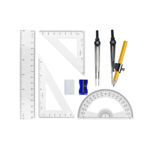 Becol bán buôn trường la bàn Divider Toán Học công cụ cụ văn phòng phẩm hình học Set 9 miếng toán học hình học Kit Set với hộp thiếc - Product Image 3