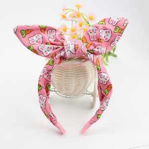 Diademas de Conejito con Orejas de Conejo y Lazo para Niñas, de Tela de Algodón, Accesorios para el Cabello de Niños, para la Primavera y el Festival de Pascua - Product Image 3