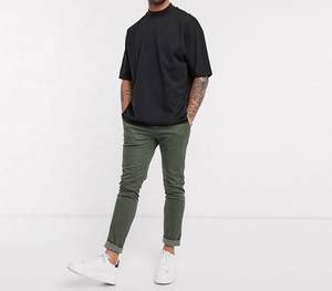 Baumwoll-Kurzarm-T-<span class=keywords><strong>Shirt</strong></span> mit hohem Kragen, Oversize, schwarz, <span class=keywords><strong>Streetwear</strong></span>, Herren, schlicht - Product Image 3