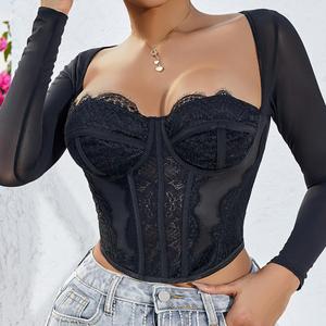 Il corsetto a lisca di pesce più venduto è un capospalla a maniche lunghe a maniche lunghe da donna - Product Image 1