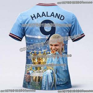 Camiseta de Fútbol Masculina Man Cty Haaland 2026 2027, Estilo Luna Azul Claro, Uniforme de Fútbol de Secado Rápido para Entrenamiento al Aire Libre - Product Image 2