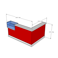 Comptoir de bar pliable en forme de L de haute qualité personnalisé, couleur rouge sélectionnable, comptoirs de bar pour buffet