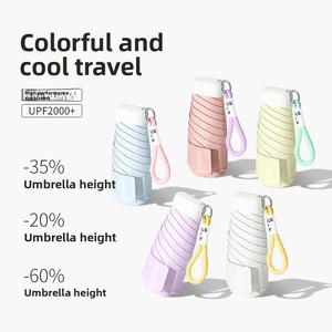 Nouveau parapluie solaire compact moderne minimaliste à <span class=keywords><strong>6</strong></span> plis avec couleurs contrastées, protection UV, portable, double usage, pour les <span class=keywords><strong>jours</strong></span> ensoleillés et pluvieux - Product Image 1