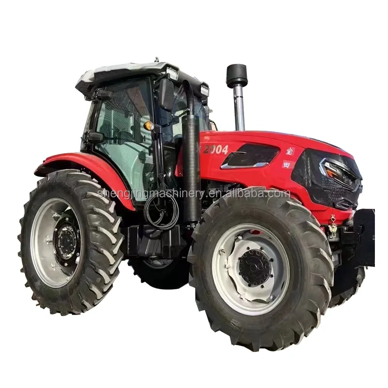 Traktor 4x4 dengan pemuat dan mesin pertanian Backhoe, traktor perlengkapan 4WD dengan mesin EPA dan pemuat depan