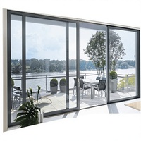 Fenêtre coulissante en aluminium avec verre trempé à isolation thermique, ouverture automatique, design postmoderne, ouverture verticale, pour balcon