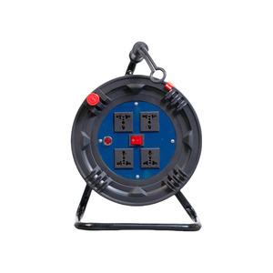 Enrouleur de câble industriel 4 prises SJTW <span class=keywords><strong>20M</strong></span> 3000W 16A 3x1mm² sans mise à la terre IP44 gaine PVC - Product Image 1