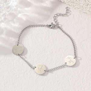 Pulseras de Joyería de Moda de Acero Inoxidable con Caligrafía Musulmana Árabe Redonda Sabr Shokr Tawakkul Paciencia para Hombres y Mujeres al por Mayor - Product Image 4