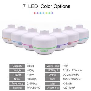 Diffuseur d'arômes créatif en bois grainé 0,5L avec lumière LED, humidificateur et purificateur d'air pour la maison et le bureau - Product Image 4