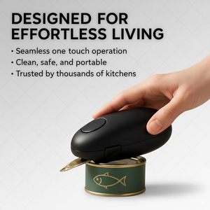 Black Electric Can Opener Magnetic Lid Holder Smooth Edge <b>Battery</b> Powered Tin Opener for Household Kitchen Use - Product Image 5