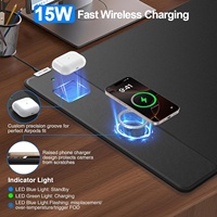 Tapis de souris en caoutchouc au design lisse et durable, charge sans fil, non toxique, charge rapide 15W pour le jeu, le bureau, accessoires informatiques