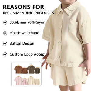 Ucuz promosyon hediye yaz bebek iki adet serin kısa kollu elastik kemer bebek kız ve erkek genel kıyafetler - Product Image 2