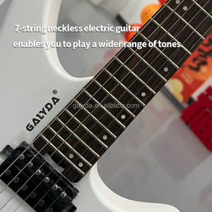 Guitare électrique sans tête à 7 cordes personnalisée en usine - corps en peuplier, touche en palissandre, avec sacs et sangle de guitare - Product Image 3