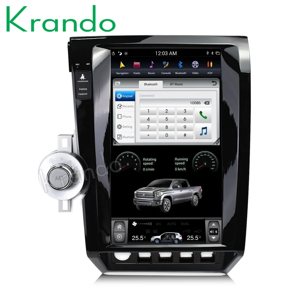 Krando Android 9.0 13.6 "Tesla Verticale Screen Voor Toyota Tundra 2007-2011 Car Audio Radio Gps Navigatie Multimedia systeem Wifi