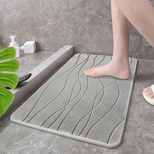 Tapis de bain antidérapant en diatomite, séchage rapide, doux, absorbant, pour la maison, l'entrée de la baignoire - Product Image 3
