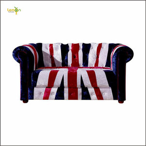 Union Jack Cheterfield Tufted Buttoned 2 Seater Patchwork <strong>Velvet</strong> <strong>Sofa</strong> Hotel Old Chesterfield <strong>Crushed</strong> <strong>Velvet</strong> Couch <strong>Sofa</strong> - Product Image 2