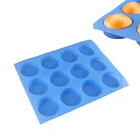 Forma de silicone antiaderente da panela, forma de silicone com 12 copos para cupcake, máquina de lavar louça, micro-ondas, seguro
