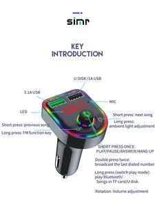 ワイヤレスデュアルUSB充電器カーMP3プレーヤーハンズフリーFMトランスミッターFMモジュレーター<span class=keywords><strong>Bluetooth</strong></span>カーキット - Product Image 4