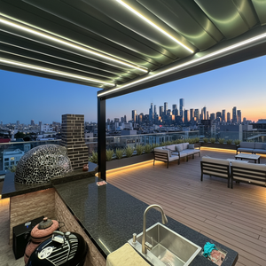 เพอร์โกลาอลูมิเนียมกลางแจ้งแบบมีมอเตอร์ รุ่นฮิต ขายดี ราคาถูก ขายส่ง ศาลาพักผ่อน - Product Image 3