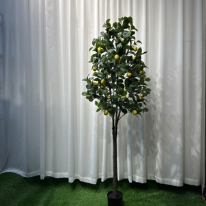 Arbre de citron artificiel durable de haute qualité en mousse, aspect réaliste et naturel, moderne, pour la maison, le jardin, l'intérieur/l'extérieur, les fêtes, Noël - Product Image 2