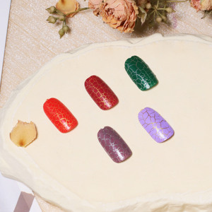 Esmalte de uñas de gel UV súper fácil con efecto crujido fresco Esmalte de laca de secado al aire con estampado agrietado increíble - Product Image 1