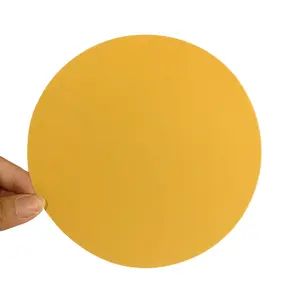 แผ่นกระดาษทรายสีเหลืองกรวด100สำหรับขัดรถจำหน่ายกระดาษทรายขนาด6นิ้ว150มม.