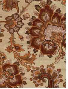 Alfombra de área de lana con mechones a mano ecológica Floral Beige tamaño personalizado disponible para el hogar Multicolor y tamaño personalizado - Product Image 2