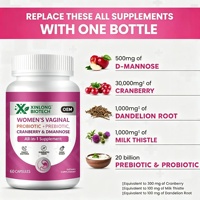 Capsules Probiotiques Prébiotiques pour Femmes Canneberge D-Mannose Chardon-Marie Racine de Pissenlit Marque Privée OEM