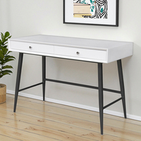 Mobilier de bureau moderne et élégant Cadre en métal Table de bureau en bois avec 2 tiroirs Utilisation à la mode pour bureau à domicile Chambre à coucher