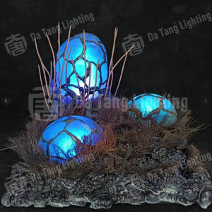 Lampe LED décorative bleu glace avec PVC, tissu en nylon et résine époxy pour la décoration extérieure de jardin et de paysage - Product Image 4