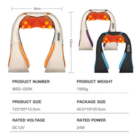 Masseur de nuque et d'épaules avec 4 têtes de massage, chauffage infrarouge, pétrissage 6D et nettoyage détachable pour soulager les maux de dos