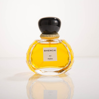 Flacon de parfum antique de 50 ml, flacon en verre transparent personnalisé, surface givrée, pulvérisateur à pompe, service OEM/ODM disponible, emballage personnalisé