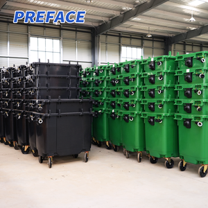 Conteneur à déchets mobile en plastique HDPE <span class=keywords><strong>de</strong></span> grande taille pour <span class=keywords><strong>l</strong></span>'extérieur, avec roues/couvercle, pour hôpital/école/médical - Product Image 5