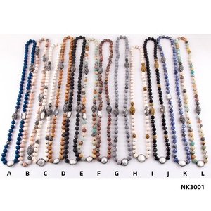 10MM Natural <strong>Black</strong> Agate Stone Beads Knotted <strong>Necklace</strong> Handmade Paved Freshwater <strong>Pearl</strong> Beads Long <strong>Necklace</strong> - Product Image 6