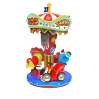 Carrousel à monnayeur pour enfants, petit manège de fête foraine, 6 places, avec chevaux