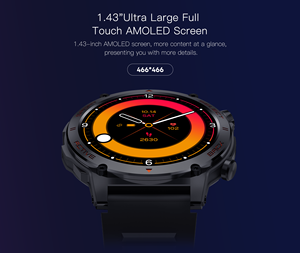 Водонепроницаемые смарт-часы PEJE ZW13 с защитой IP68, дисплеем AMOLED 1,43 дюйма, GPS-трекером, 123 спортивными режимами, 28 языками и функцией оплаты - Product Image 3