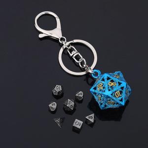 Porte-clés en métal Dragon D&D, cage creuse pour D20, mini-ensemble de dés polyédriques pour TTRPG, Dungeons and Dragons, vente en gros - Product Image 1