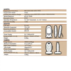 เครื่องเฝ้าดูเด็ก VB601 พร้อมระบบเสียงสองทางและระบบมองเห็นในเวลากลางคืนสำหรับการดูแลเด็ก - Product Image 6