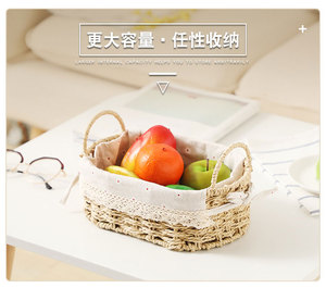 <span class=keywords><strong>Panier</strong></span> de rangement de bureau cosmétiques clés collations <span class=keywords><strong>table</strong></span> basse rotin <span class=keywords><strong>panier</strong></span> de rangement tissé - Product Image 3