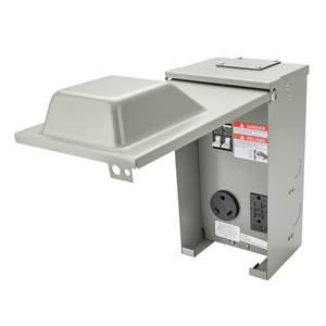 ETL Standard Temporary Power Outlet Panel with <strong>20</strong>, 30 <strong>Amp</strong> Receptacle Installed with <strong>Circuit</strong> Breaker - Product Image 3