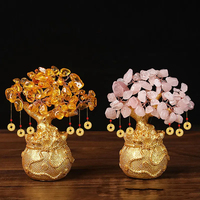 Venta al por mayor de cristal Árbol de la suerte bolsa de dinero árbol decoración creativa de moda para el hogar Oficina de negocios