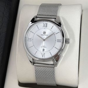 Reloj de cuarzo para hombre, elegante, negro, con correa de malla y cinturón de acero, calendario, resistente al agua. - Product Image 4