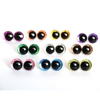 Yeux en plastique scintillants de sécurité pour artisanat DIY, jouets en peluche au crochet, amigurumi, poupée de mode, jouet gonflable, pupille décentrée
