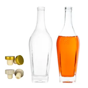 Factory Price Glass Vodka Bottle Indian Whisky High White Glass Empty Clear Bottles Bottiglie Liquire For Liquor Alcohol Filling