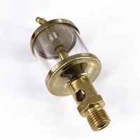 Lubrificateur à gravité en laiton avec vis de raccordement BSP mâle 3/8 po et diamètre extérieur 3 po, pour alimentation goutte à goutte, avec coupelle d'huile en verre