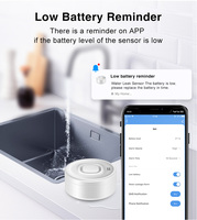 Détecteur de fuite d'eau ultrasonique IoT ABS - Alarme de fuite WiFi pour maison intelligente avec alertes en temps réel via l'application Tuya, portée de détection de 10 m pour salle de bain