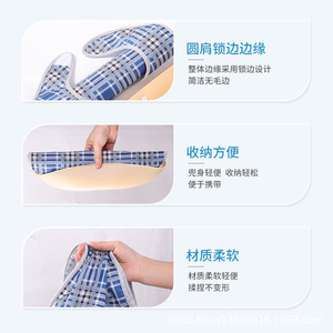 Lfcare Adult Bib Dark Blue Grid Non Woven Fabric 3D Leak Proof <b>Extra</b> <b>Large</b> Size For Seniors - Product Image 4