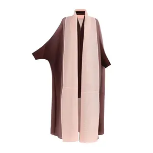 จีบGradient Nightgownผู้หญิง 2023 ฤดูร้อนปฏิเสธค้างคาวWindproofเสื้อแจ็คเก็ตเสื้อสเวตเตอร์ถักเสื้อA Baya
